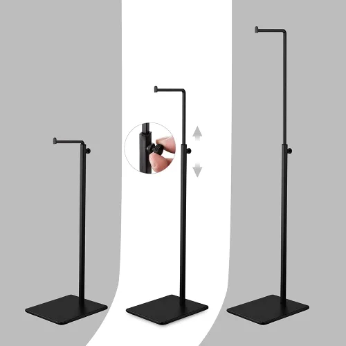 Miniatura 4 de Soporte para bolsa de gancho colgante - Juego de 2 soportes de exhibición de bolso negro de altura ajustable