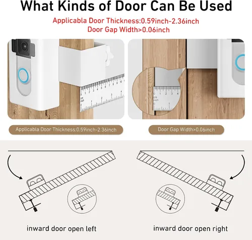 Miniatura 4 de Soporte Antirrobo para Timbre de Video, Soporte AHBTEYM Sin Taladro Soporte Portador Accesorios para Alquileres de Apartamentos y Casas Compatible
