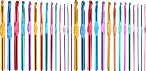 Miniatura 7 de BCMRUN 14 piezas de agujas de crochet de aluminio multicolor, agujas de tejer, hilo artesanal, 2-10mm..