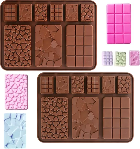 Miniatura 14 de 5 Piezas de Moldes de Silicona Separables para Chocolate, Molde Cuadrado de Silicona, Molde de Barra de Chocolate de Caramelo Antiadherente, Molde