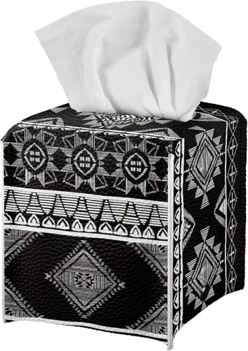 Miniatura 11 de ZFRXIGN Caja de pañuelos de hongos estética, funda cuadrada de piel sintética, organizador con cinturón inferior para tocador, encimera, mesita