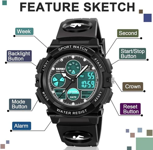 Miniatura 2 de ATIMO Reloj impermeable multifunción LED para niños - Regalos para niños