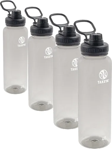 Miniatura 15 de Takeya Tritan - Botella de Agua Deportiva con Tapa de Boquilla - Sin BPA y Apta para Lavavajillas - Botella Reutilizable con Asa en la Tapa - Rosa