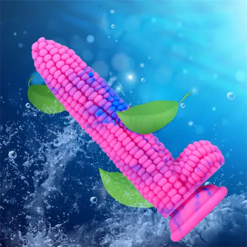 Miniatura 6 de Consolador monstruo colorido grano grande maíz adulto juguete sexual con fuerte ventosa 8 pulgadas consoladores vegetales suaves flexibles - rosa