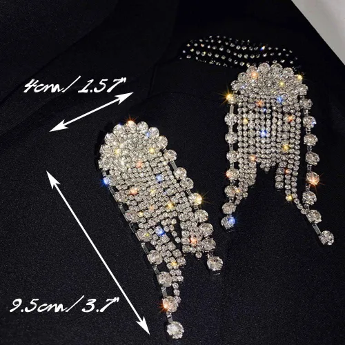 Miniatura 6 de Pendientes de mujer de moda Pendientes de cadena larga colgantes joyería (plata)