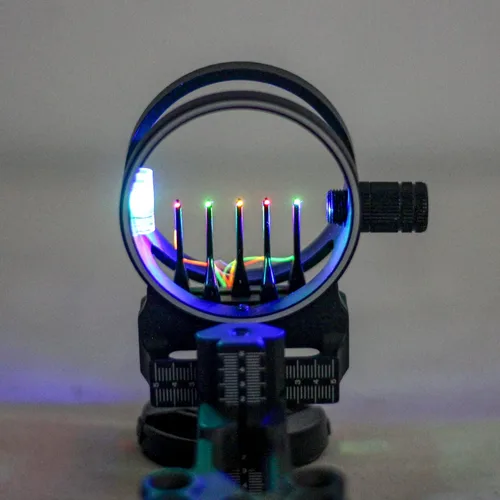Miniatura 5 de Luz de Mira de Arco Deportivo - Compuesto 3/8-32 Batería LED Luz de Mira de Arco de Fibra Óptica Hilo Universal