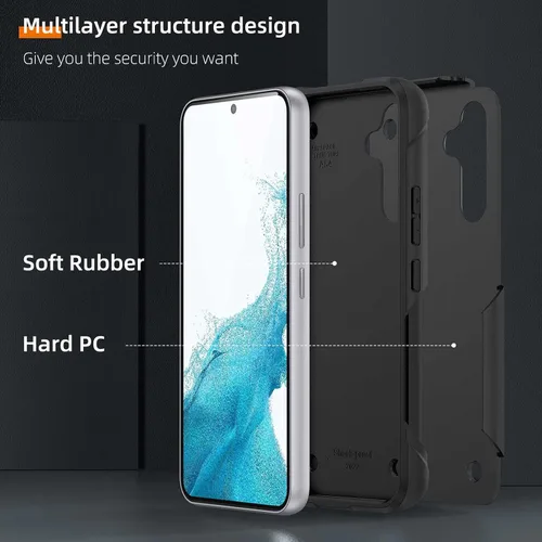 Miniatura 2 de Funda para Galaxy S25, resistente de doble capa de policarbonato duro y silicona suave, resistente a prueba de golpes, funda protectora para Samsung