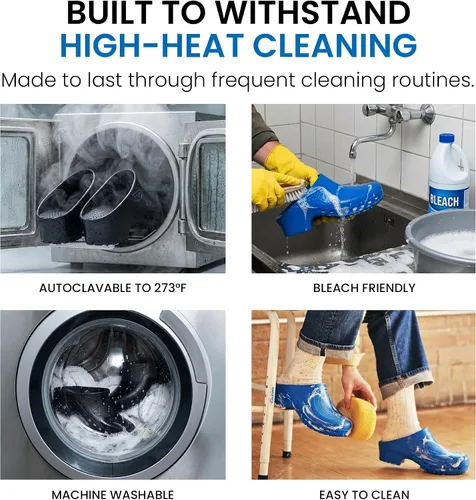 Miniatura 4 de CALZURO Zuecos de Trabajo Clásicos Sin Agujeros - Zuecos de Enfermería Unisex - Zapatos Antideslizantes - Zapatos de Cocina de Goma Autoclavables