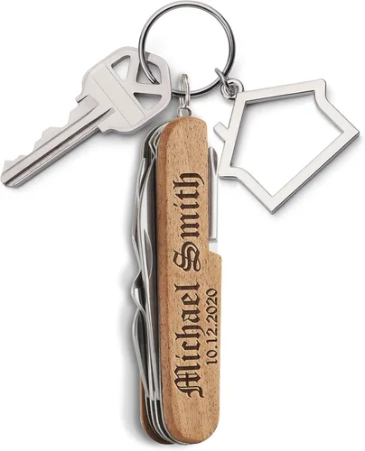 Miniatura 5 de Cuchillo de bolsillo grabado, cuchillo de bolsillo multiherramienta personalizado de 8 funciones, regalos de Navidad para hombres, cuchillos