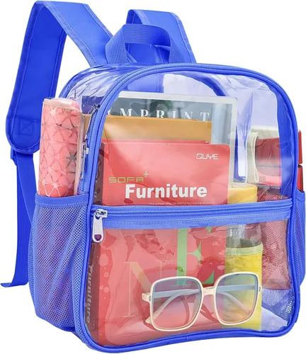 Miniatura 21 de Busiuw Mochila Transparente para Eventos de Estadio 12x12x6 Mini Pequeñas Mochilas Deportivas para Fanáticos, Aguamarina