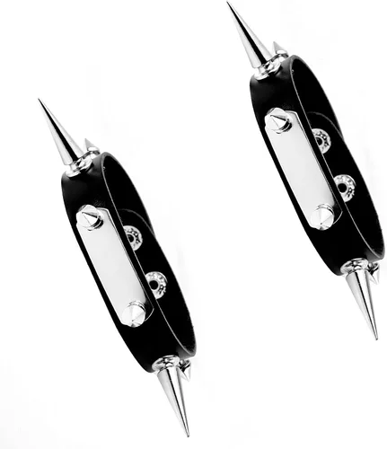 Miniatura 7 de Eigso Steampunk Retro Spike Cuff Bracelet para hombres y mujeres (negro)