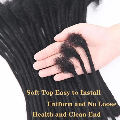 Miniatura 5 de Extensiones Loc de 10 pulgadas de grosor de cabello humano de 10 pulgadas, 10 hebras, extensiones de rastas de cabello humano para mujeres