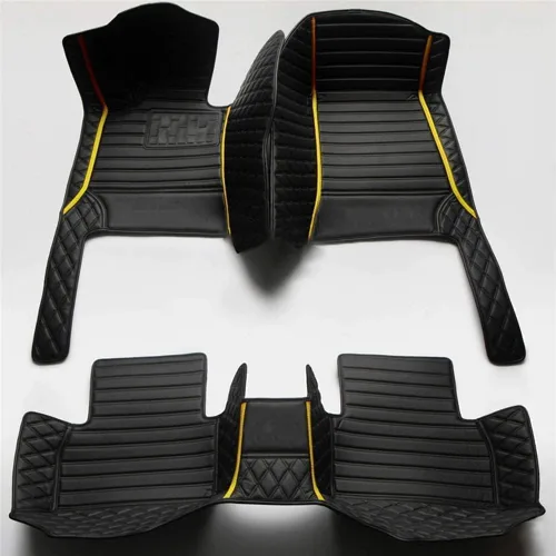 Miniatura 41 de Personaliza las alfombrillas de cuero de lujo de protección para todo tipo de clima para automóviles, SUV y camiones según el modelo automotriz beige
