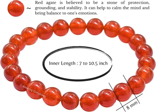 Miniatura 46 de Amazing Gemstone Crystal Bracelet for Women Men's Gifts - Protection Healing Crystal Bracelet - 8mm Gemstone Beaded Stretchable Bracelet Pulseras
