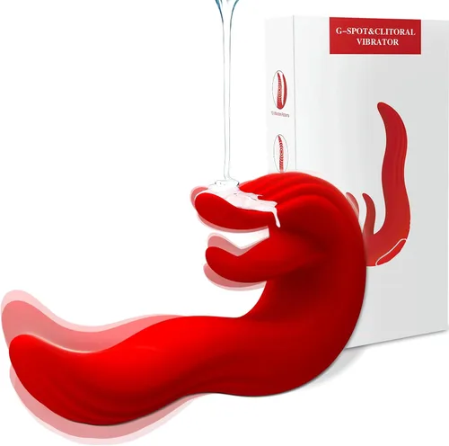 Estimulador de clítoris rosa para mujer, vibrador de doble lengua con 10 modos de lamer y vibración, consolador de punto G, IPX7 impermeable,