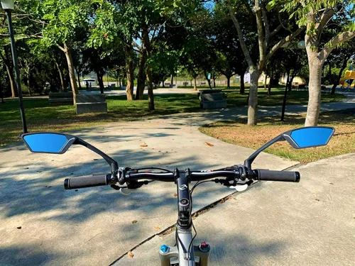 Miniatura 5 de Nueva lente de vidrio resistente a los arañazos, espejo de bicicleta para manillar, espejo retrovisor seguro giratorio, espejo de bicicleta, ME-010