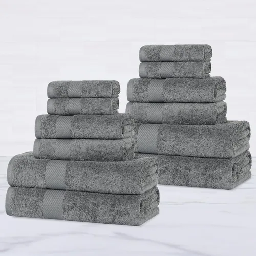 Miniatura 42 de SUPERIOR Kendell - Juego de 4 toallas de baño de algodón egipcio, absorbentes, para la ducha, artículos esenciales para el spa, toallas grandes