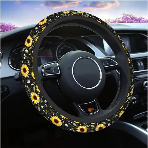 Miniatura 9 de Swono Fundas de volante de neopreno antideslizantes con diseño de fantasmas lindos y divertidos fantasmas bailarines de Halloween, agarre cómodo