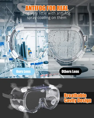 Miniatura 2 de Gafas de seguridad antivaho con ventilación indirecta para laboratorio sobre lentes