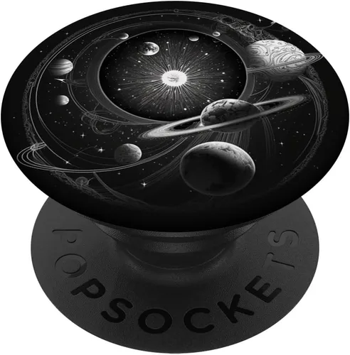 Estética oscura linda luna hippie negra pagana Illuminati PopSockets intercambiables PopGrip