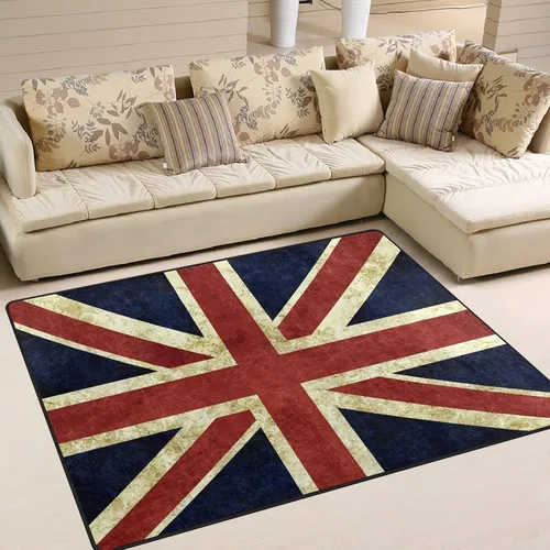 Miniatura 4 de ALAZA Retro Union Jack - Alfombra antideslizante de 4 x 5 pies 3 pulgadas y 3 pulgadas para sala de estar, comedor, dormitorio, cocina, pasillo