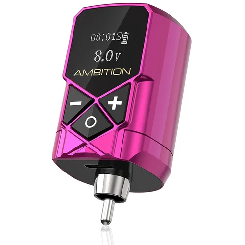 Ambition Kuark - Fuente de alimentación para tatuajes Ambition Kuark Mini Wireless Portable RCA Tattoo 2400mAh batería de litio con pantalla digital