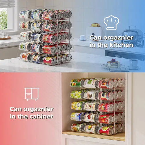 Miniatura 4 de Organizador de latas BingoHive para despensa apilable de 5 niveles, organizador de almacenamiento de latas para despensa, organizador de latas