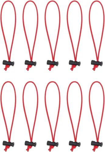 Foto&Tech Abrazadera y organizador de cables elásticos extra gruesos multiusos, correa de cable ajustable con cierre tipo palanca, domador de Rojo
