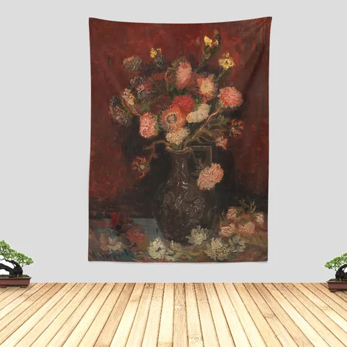 Miniatura 28 de Chitteri Vincent van gogh - Tapiz colgante de flores de almendra, 60 x 45 pulgadas, arte de pared de poliéster para decoración del hogar