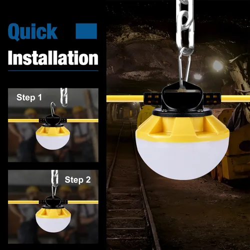 Miniatura 4 de Cadena de luces de construcción de 50 pies, IP65 resistente al agua con certificación ETL, luces de trabajo LED de 5000 K, luz diurna 18 AWG