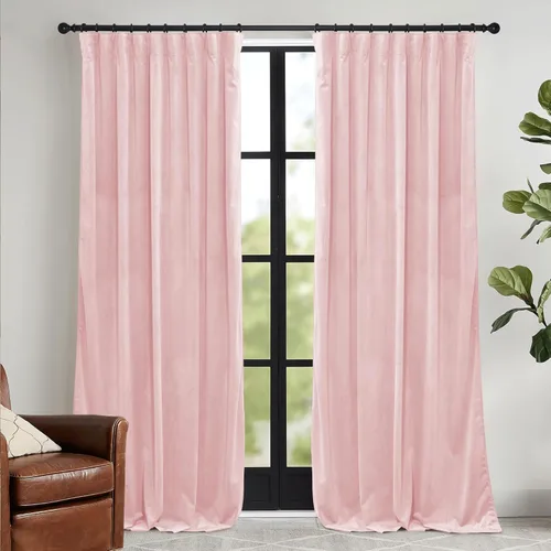 Miniatura 17 de RYB HOME Cortinas elegantes de terciopelo verde de 108 pulgadas de largo, bloqueo de luz, aislamiento térmico, elegantes cortinas de terciopelo