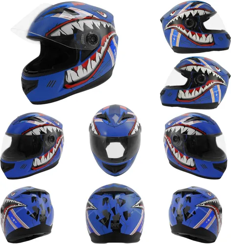 Miniatura 3 de TCMT - Casco integral para jóvenes y niños, para motocross, bicicleta de montaña BMX, MX, ATV, bicicleta de tierra, calle, con visera solar
