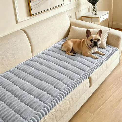Miniatura 15 de Funda para sofá para perros lavable, fundas para sofá de 3 cojines no deslizantes, duraderas y peludas, funda para sofá apta para mascotas