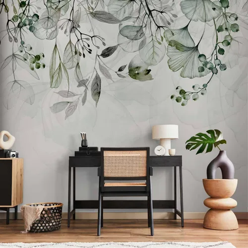 Miniatura 6 de artgeist Mural de pared Hojas verdes de 77 x 55 pulgadas, papel tapiz autoadhesivo XXL para despegar y pegar, extraíble, gran adhesivo, decoración