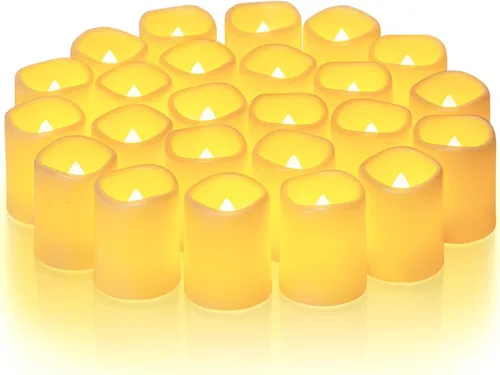 Miniatura 7 de Homemory - Paquete de 100 velas votivas sin llama parpadeantes, velas falsas eléctricas de más de 200 horas, luz de té LED operada