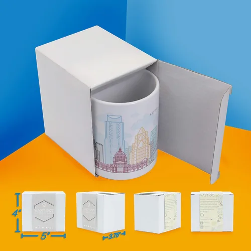 Miniatura 5 de Vastigo Taza de café Austin – Taza de cerámica de recuerdo de 11 onzas con caja de regalo – Taza de viaje City Skyline – Apto para lavavajillas
