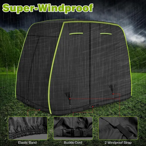 Miniatura 5 de Funda para carrito de golf de 2/4 pasajeros para EZGO, Club Car, Yamaha con tiras reflectantes, protección para todo tipo de clima, impermeable, a
