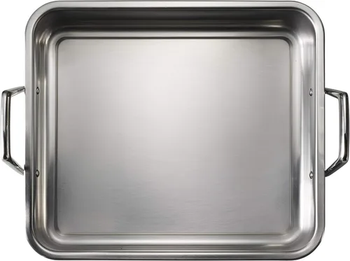 Miniatura 8 de Tramontina Bandeja de Asar Profunda de Acero Inoxidable de 16.5 Pulgadas con Parrilla para Rociar y Rejilla en V, Asador de Pavo para Horno, Apto