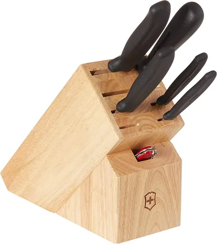 Victorinox Swiss Classic Bloque de Cuchillos - Juego de cuchillos de cocina con bloque para artículos esenciales para el hogar, incluye cuchillo de