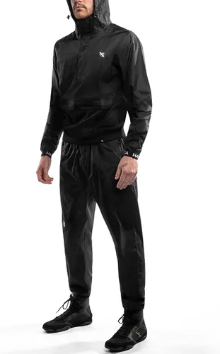 Hayabusa Traje de sauna con capucha Pro Boxing para hombres y mujeres, incluye chaqueta y pantalones de tela recubierta de PVC de nailon