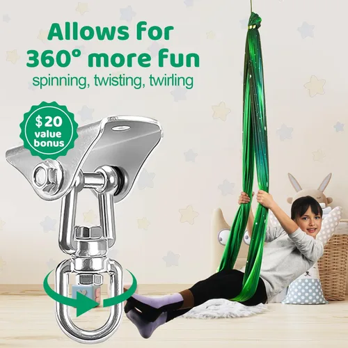 Miniatura 4 de HiCamer Columpio Sensorial de Doble Capa para Niños y Adultos Soporta hasta 300 libras Columpio de Terapia de Abrazo para Interiores y Exteriores