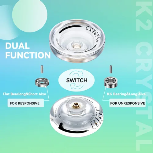 Miniatura 6 de MAGICYOYO Yoyo sensible para niños K2 Crystal, Yoyo de plástico de doble propósito para principiantes, rodamiento de repuesto que no responde