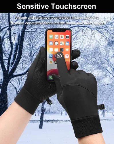 Miniatura 2 de Guantes de invierno para hombres y mujeres, guantes de pantalla táctil, guantes de correr, guantes de ciclismo, guantes de conducción, guantes