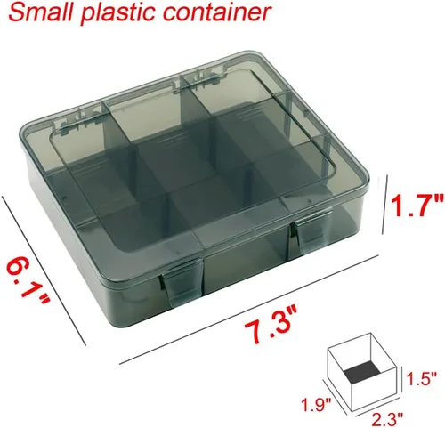 Miniatura 2 de Vidifor Organizador de suministros para manualidades de 9 rejillas, caja de almacenamiento con compartimentos con separadores extraíbles para joyas