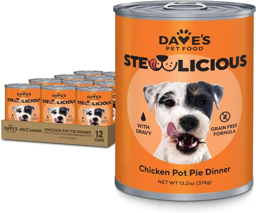 Miniatura 13 de Dave's Pet Food Stewlicious - Alimento húmedo para perros sin granos (pollo y verduras en salsa), fabricado en Estados Unidos naturalmente