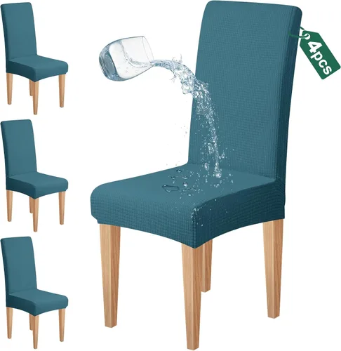 Miniatura 22 de Dioxide Juego de 4 fundas impermeables para sillas de comedor, fundas elásticas para sillas de comedor, fundas para sillas Parson, extraíbles