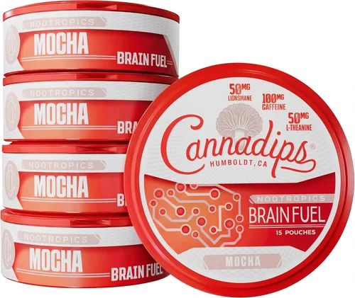 Miniatura 11 de Cannadips - Paquete variado de combustible cerebral - Bolsas de cafeína nootrópicas - 50 mg de melena de león, 100 mg de cafeína, 50 mg