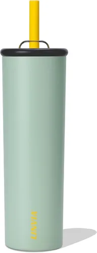 Miniatura 16 de Vaso de caramelo, botella de agua aislada de acero inoxidable de 25 onzas, tapa 2 en 1 con popote flexible, sin BPA, apto para vasos, apto