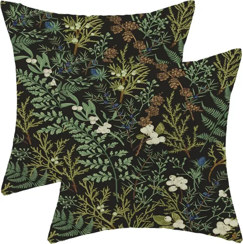 Miniatura 24 de AEIOAE Fundas de Almohada de Primavera 12x20 Pulgadas Juego de 2, Fundas de Almohadas Decorativas de Flores Silvestres y Plantas Verde Salvia