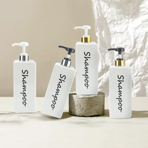 Miniatura 4 de Dispensador de champú y acondicionador (juego de 3, 21 onzas), moderno y recargable, para jabón de ducha, dispensador de gel corporal vacío para baño